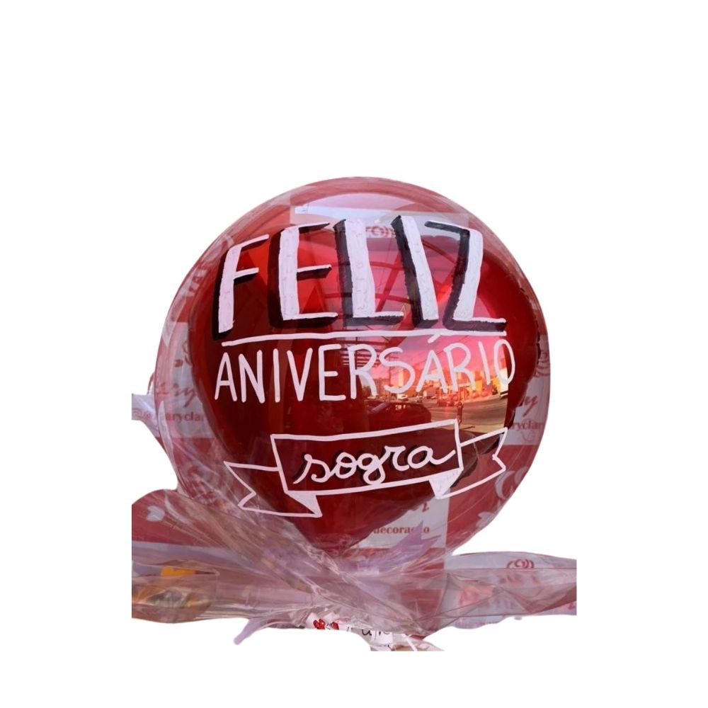Balão bubble com balão de coração grande Balão bubble com balão de coração grande