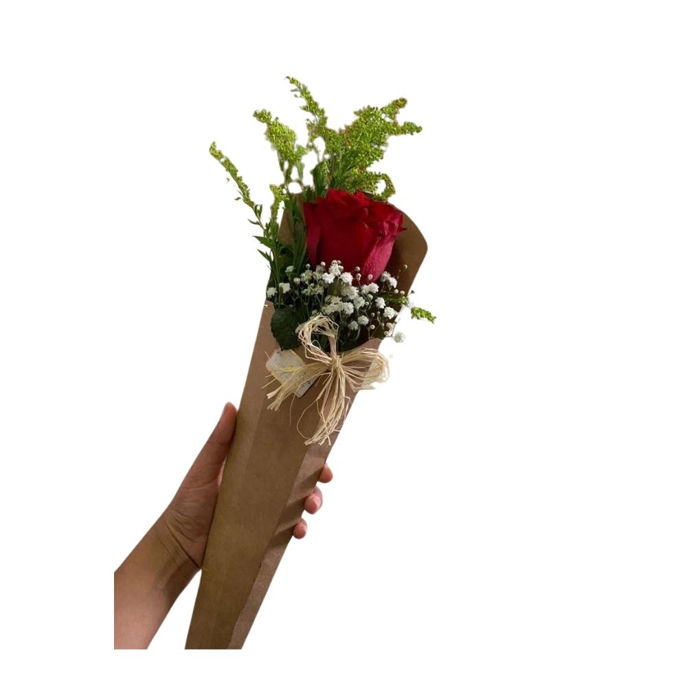 Botão de Rosa no Kraft | Floricultura Mary Clar